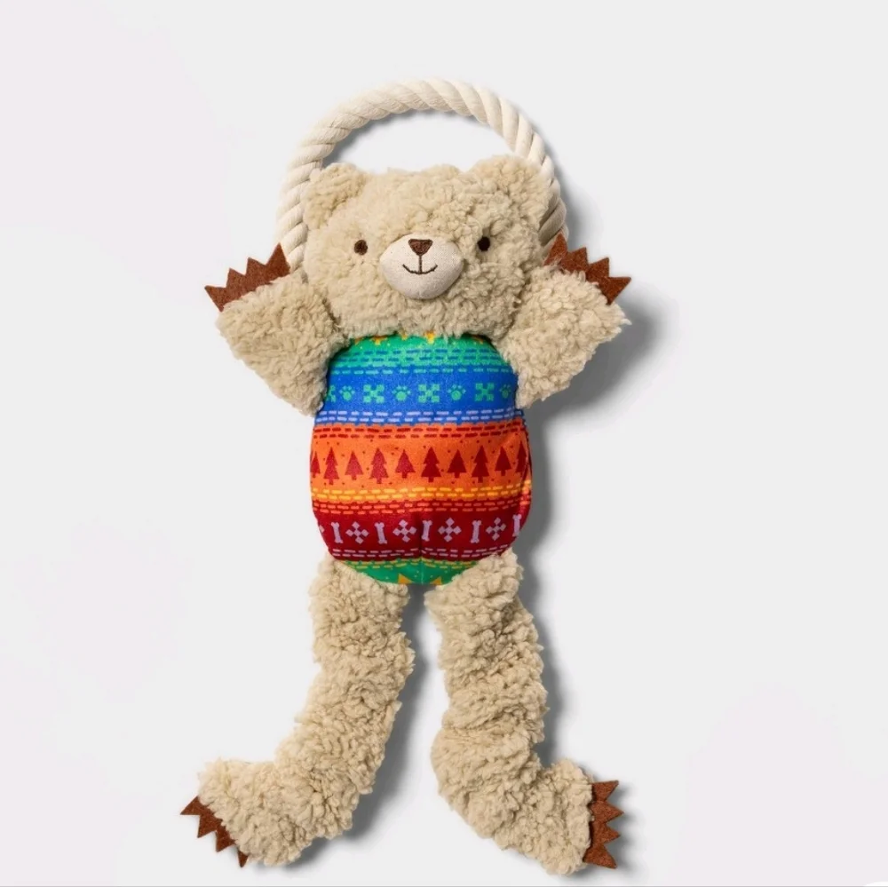 Boots & Barkley Bear Rope And Plush Dog Toy - XL